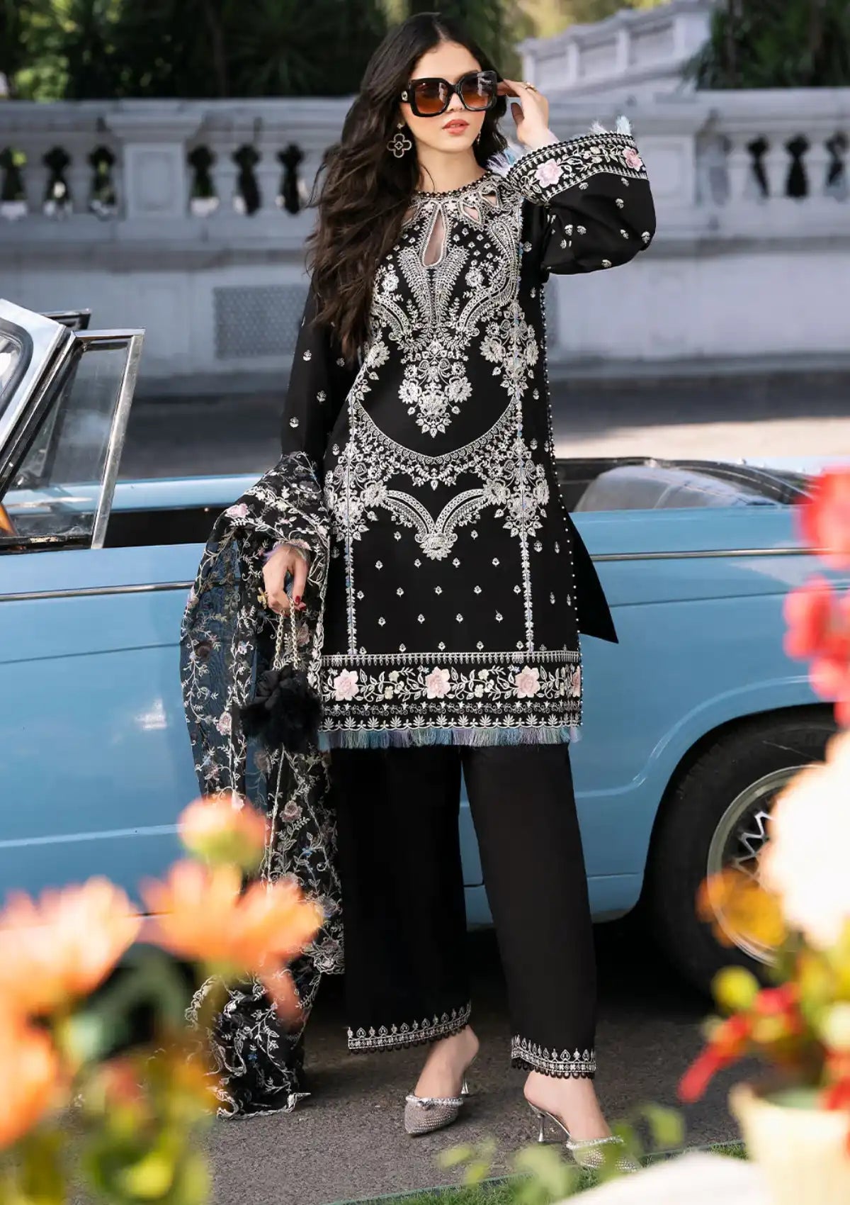 Bin Ilyas Clara Luxury Lawn'24 D-214-A - Mohsin Saeed Fabrics