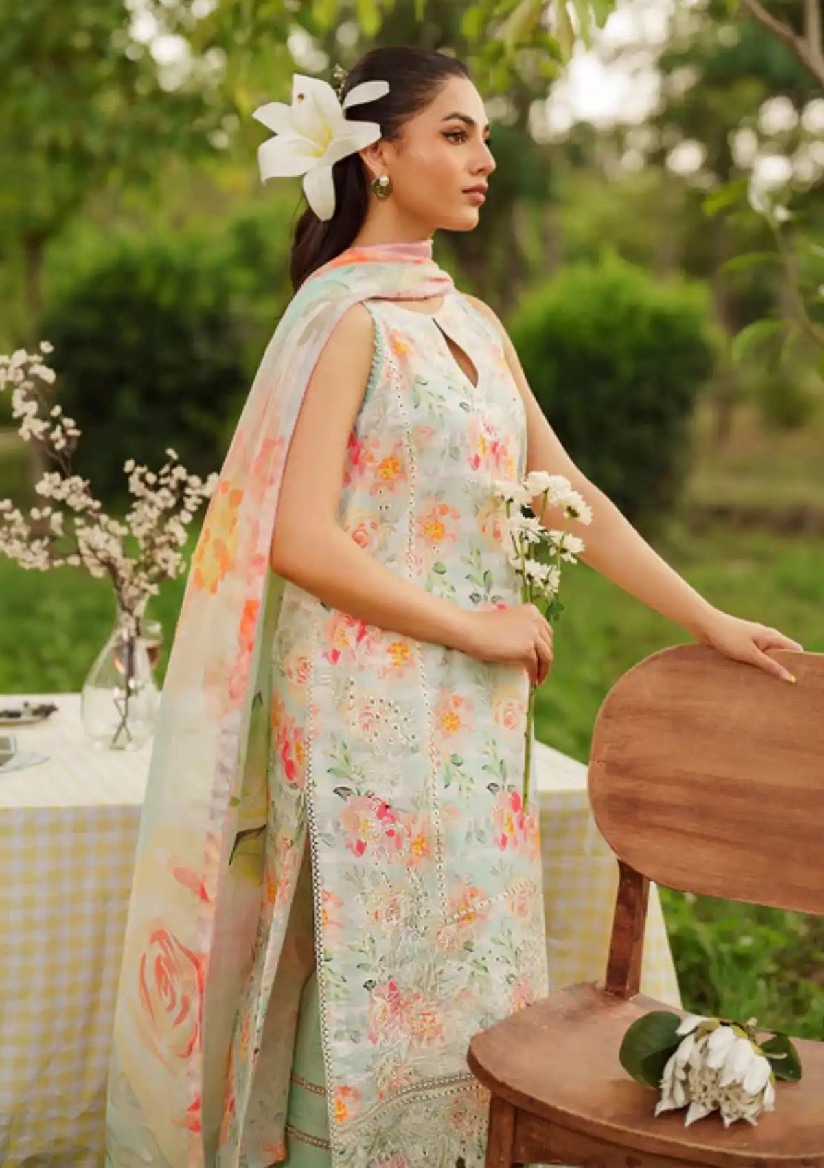 Summer Skies By Yards'24 D-07-Scarlet - Mohsin Saeed Fabrics