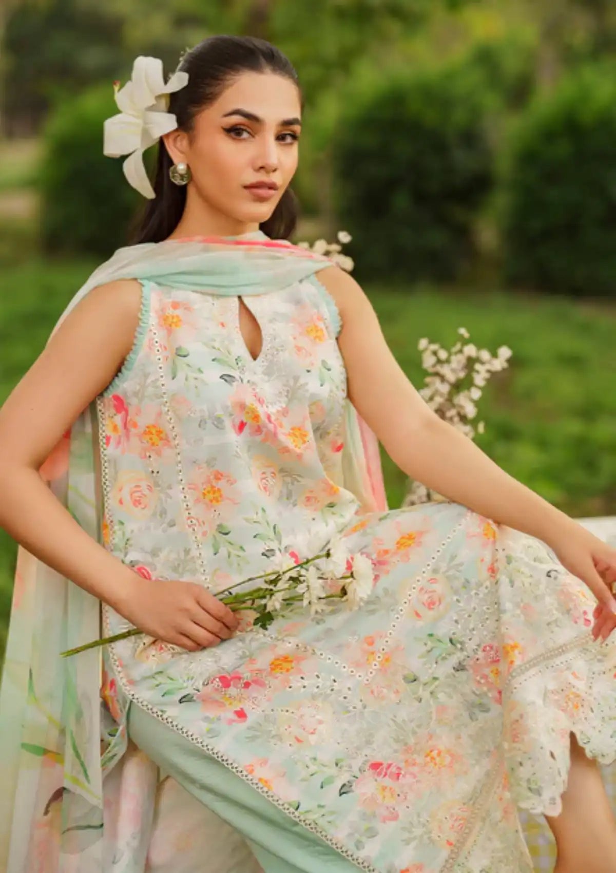 Summer Skies By Yards'24 D-07-Scarlet - Mohsin Saeed Fabrics