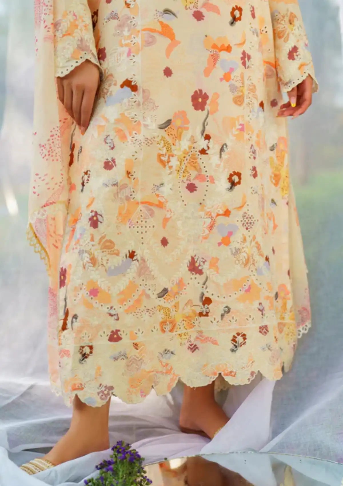 Summer Skies By Yards'24 D-09-Sunset - Mohsin Saeed Fabrics