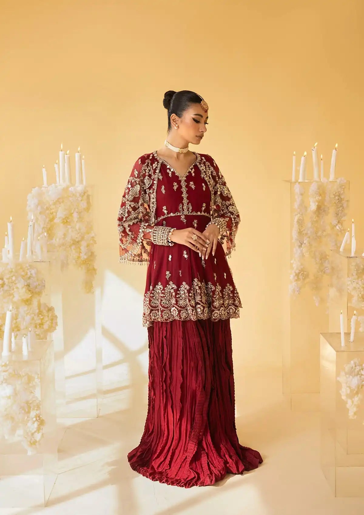 Nuriyaa Mystic Luxe Formal'23 SCARLET - Mohsin Saeed Fabrics