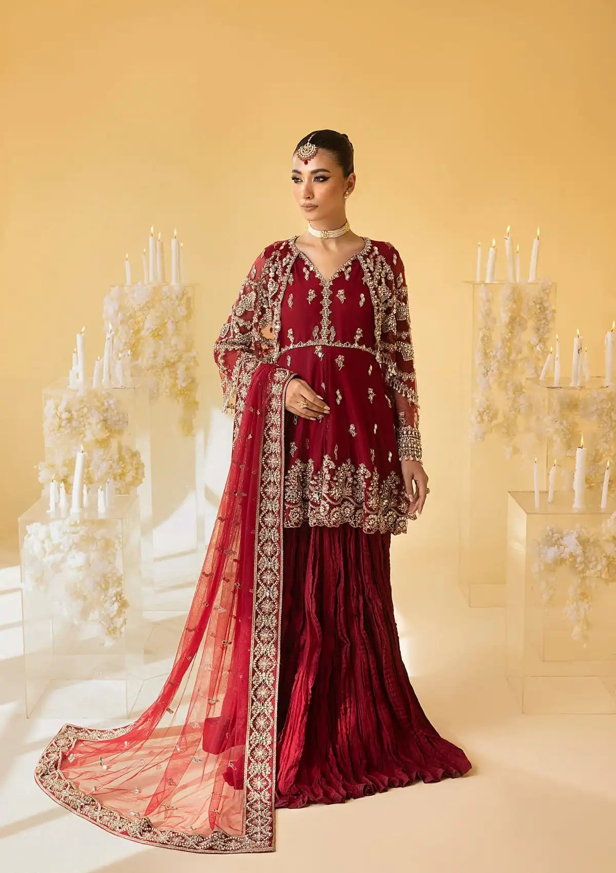 Nuriyaa Mystic Luxe Formal'23 SCARLET - Mohsin Saeed Fabrics