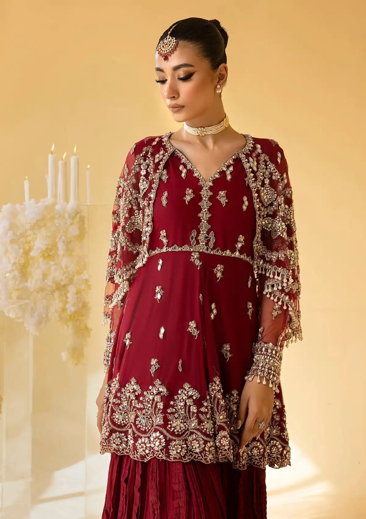 Nuriyaa Mystic Luxe Formal'23 SCARLET - Mohsin Saeed Fabrics