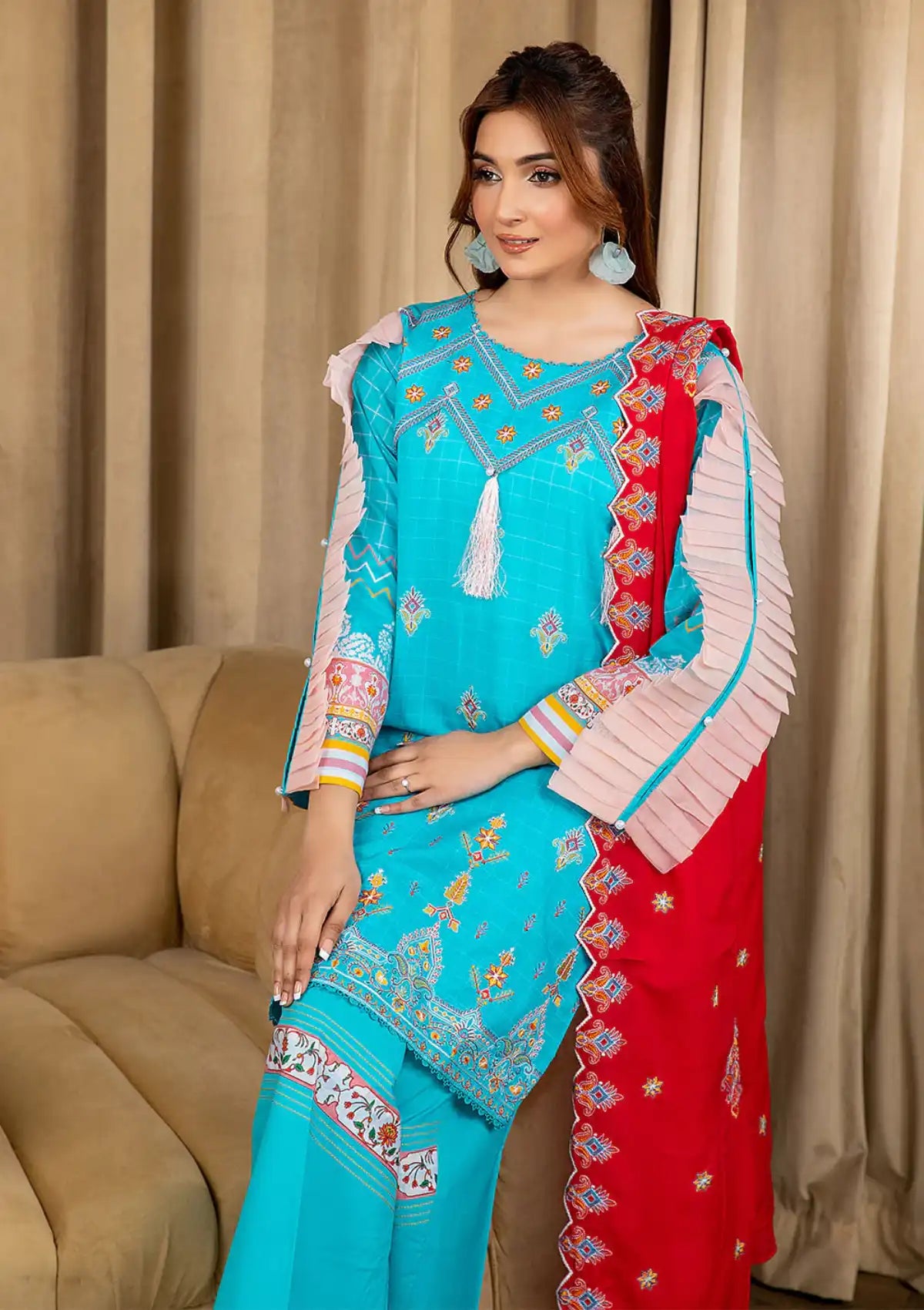 Safwa Bliss Emb Lawn'24 SBL-06 - Mohsin Saeed Fabrics