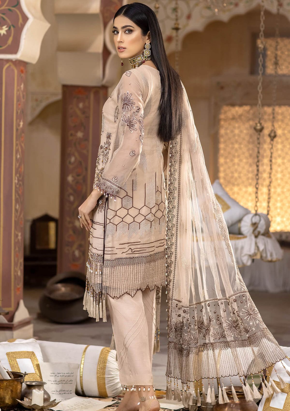 Raeesa Luxury Chiffon'22 HU-1003 - Mohsin Saeed Fabrics