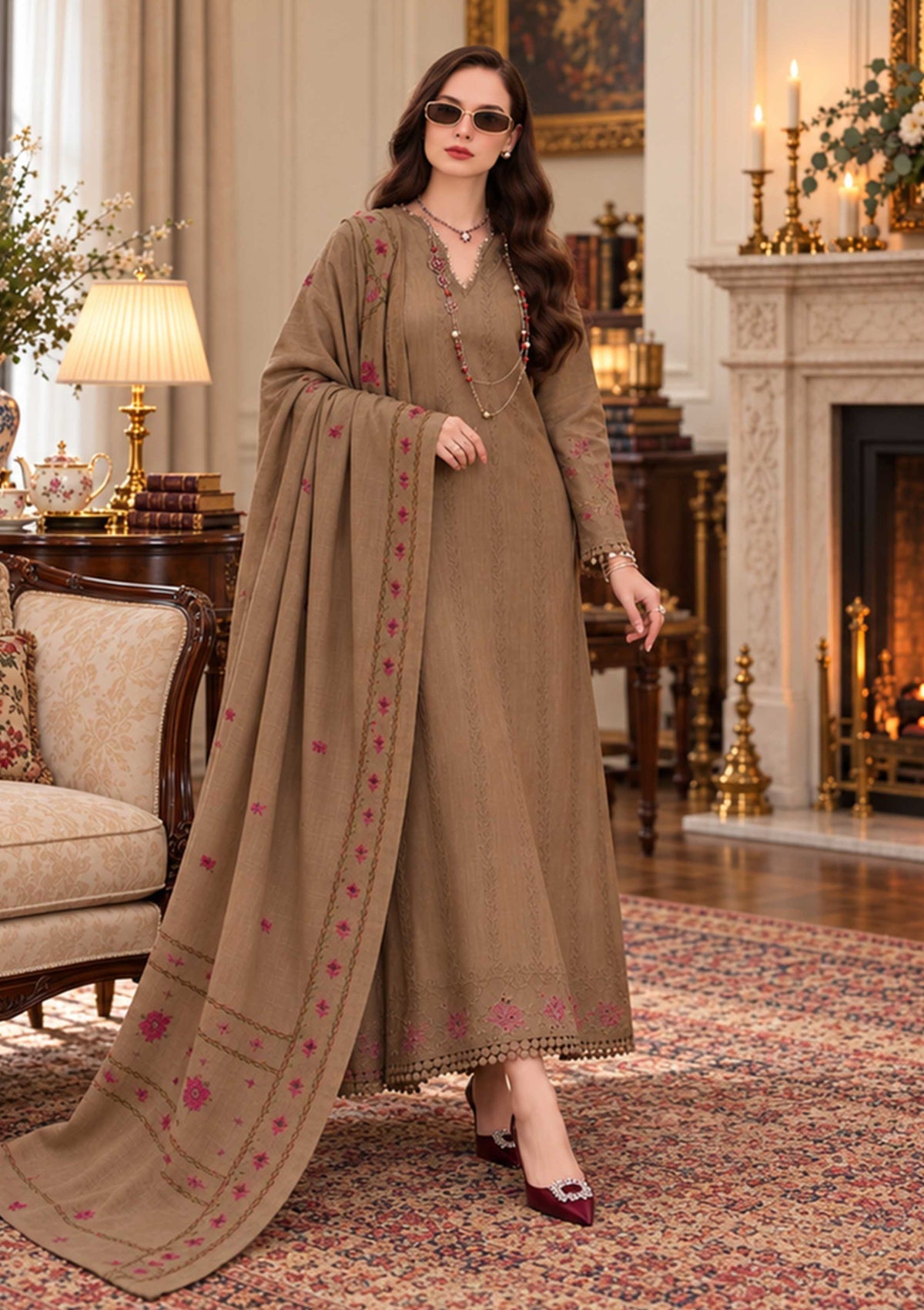 Noor By Saadia Asad Winter Pashmina Shawl '26 D-07
