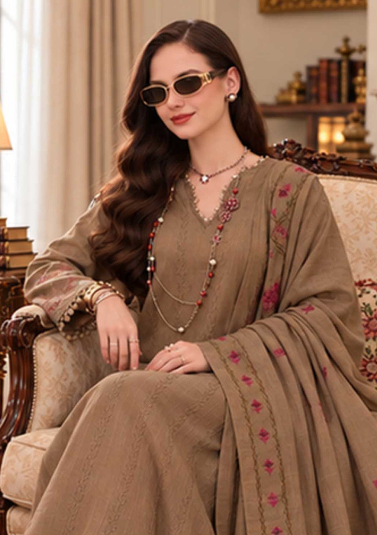 Noor By Saadia Asad Winter Pashmina Shawl '26 D-07