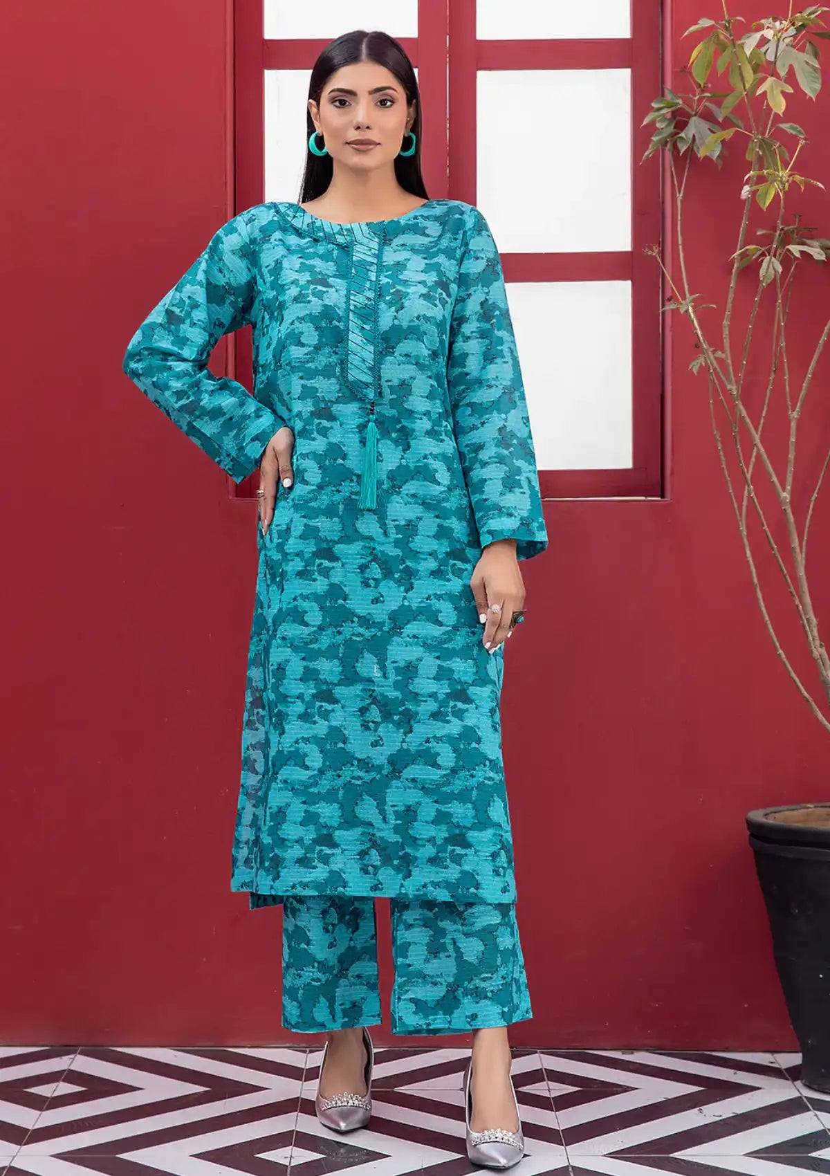 Safwa Summer Pret'24 2 Pcs P000420-BLUE - Mohsin Saeed Fabrics