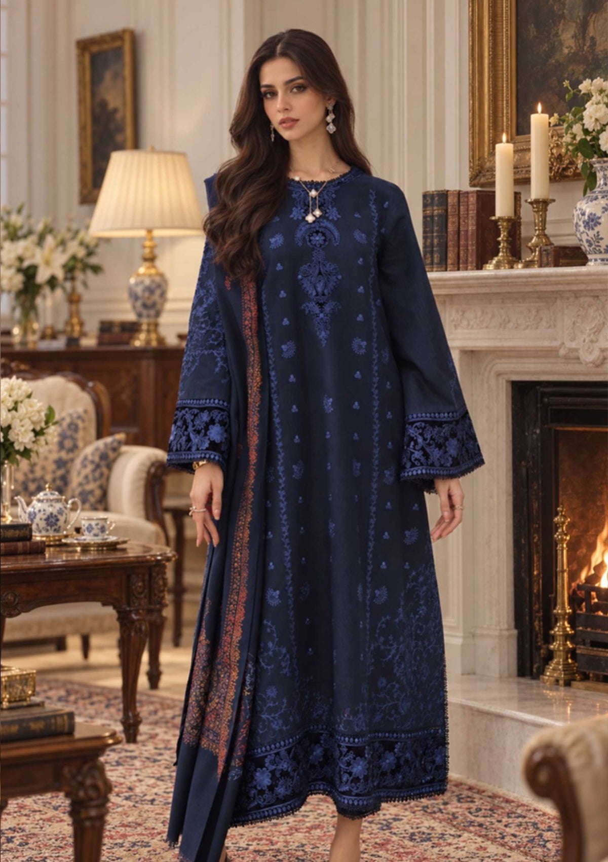 Noor By Saadia Asad Winter Pashmina Shawl '26 D-12