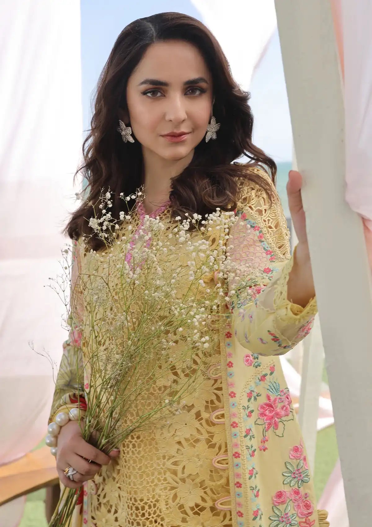 Maryam Hussain Luxury Lawn'24 D-07-TROPICA - Mohsin Saeed Fabrics