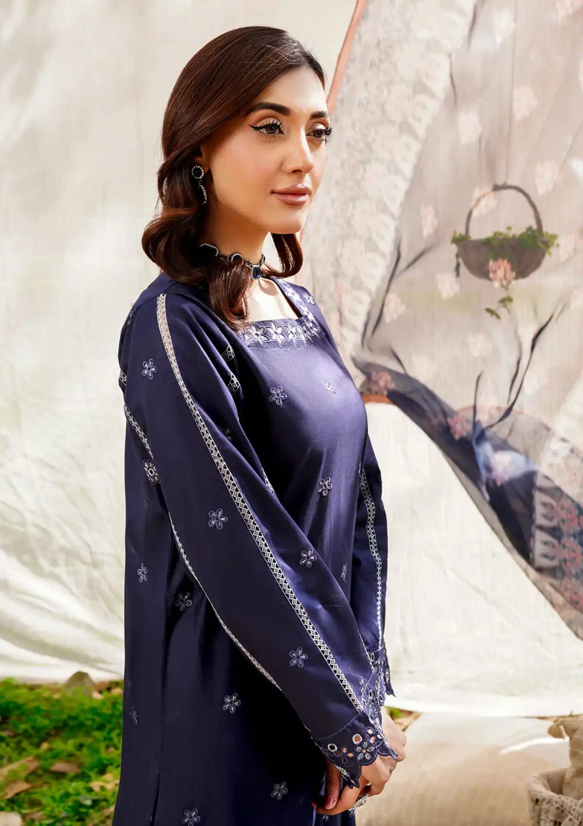Safwa Skye Emb Lawn'24 Vol-01 SKY-06 - Mohsin Saeed Fabrics