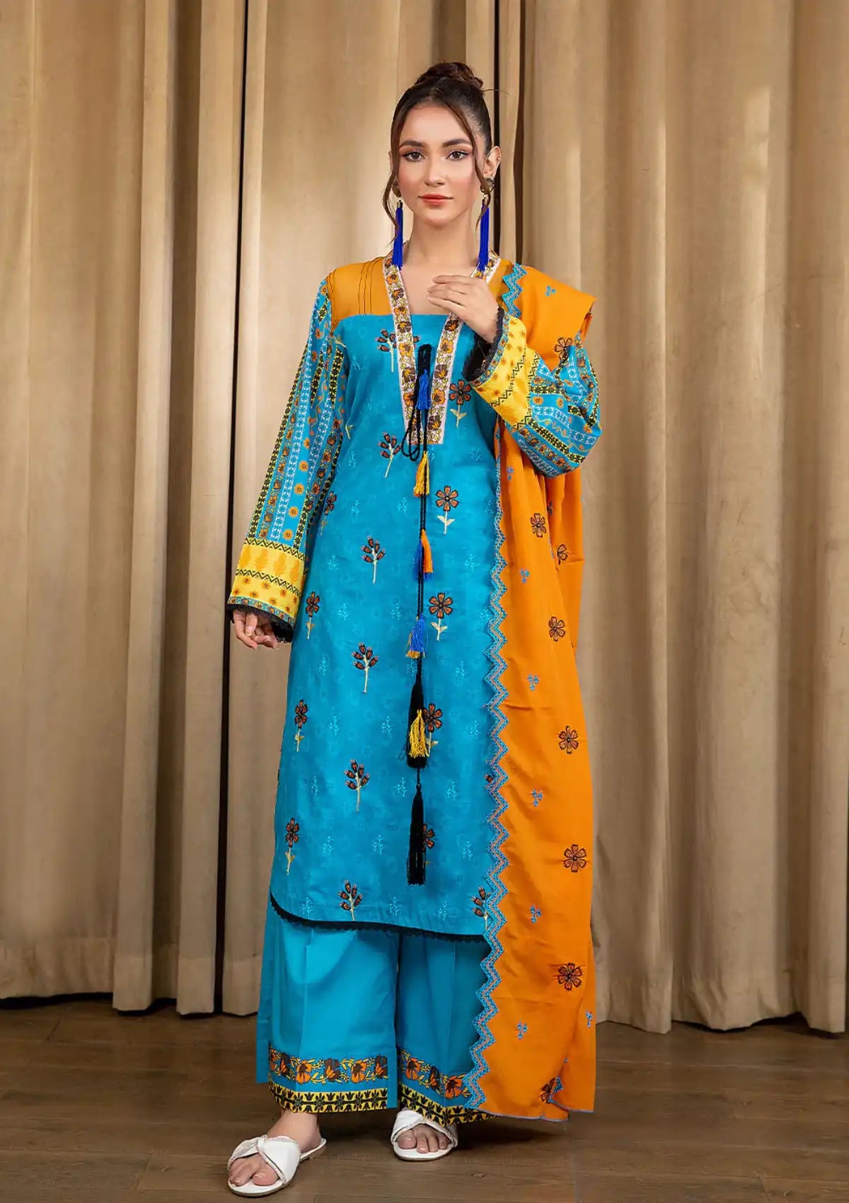 Safwa Bliss Emb Lawn'24 SBL-03 - Mohsin Saeed Fabrics