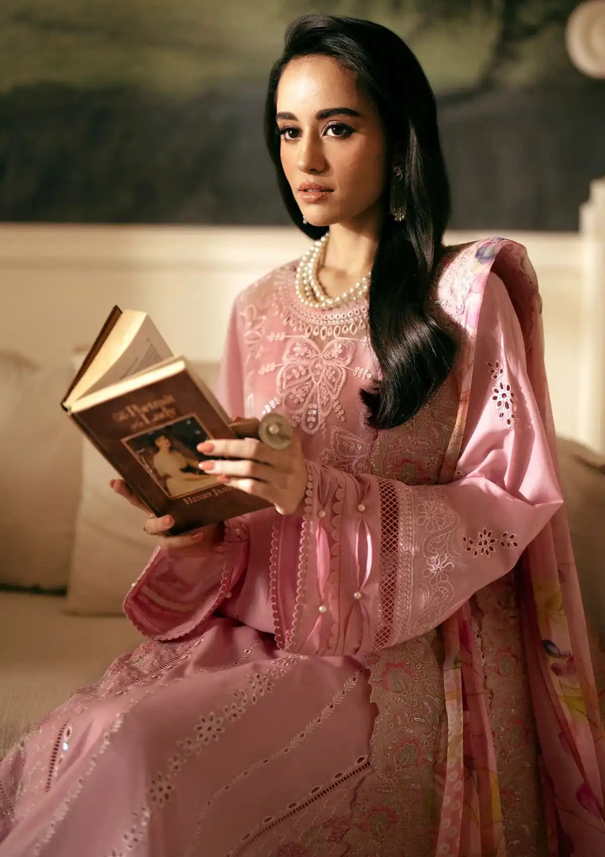 Nureh Maya Embroidered Lawn'24 NS-141 - Mohsin Saeed Fabrics