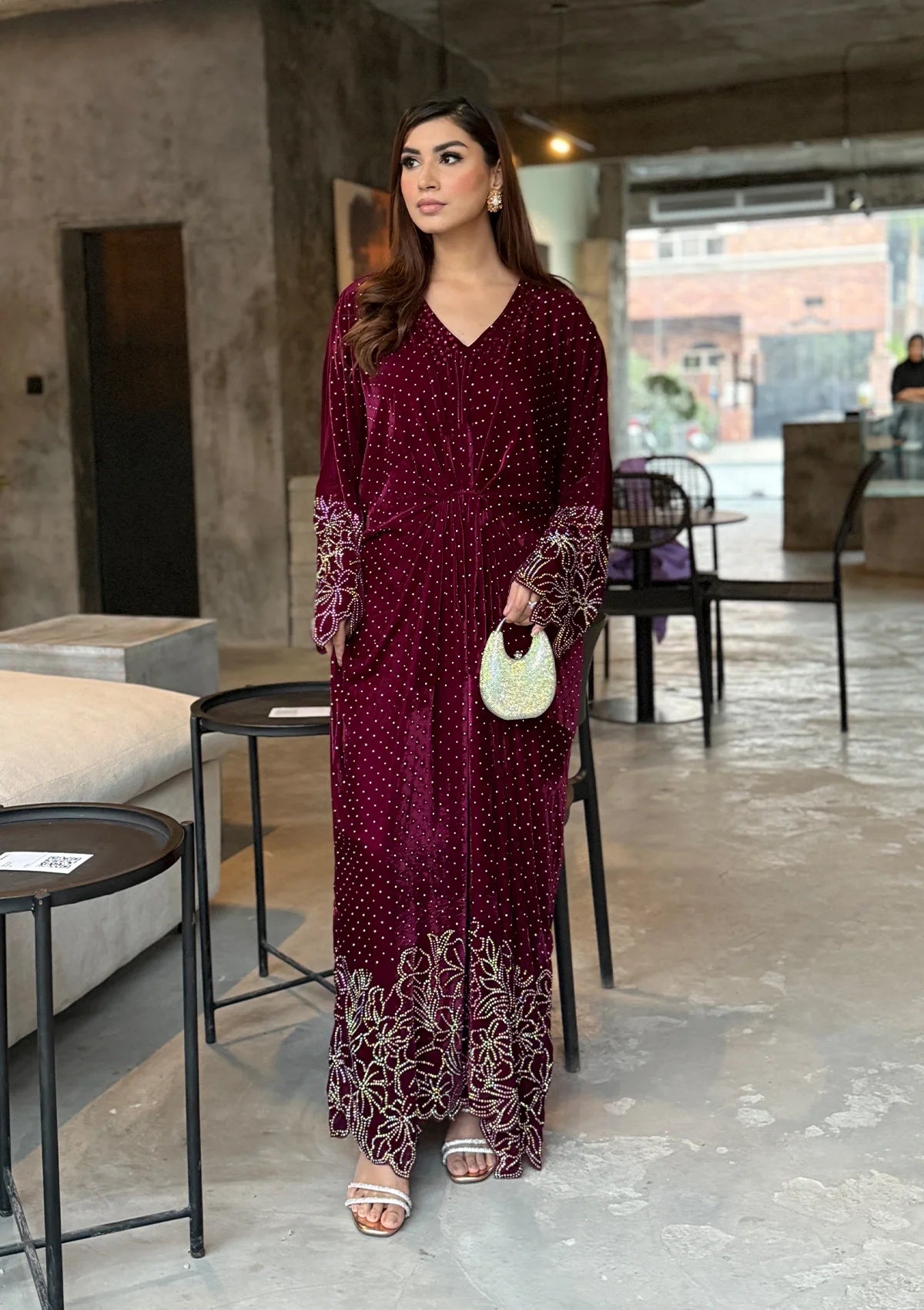 Sidra Fahad Velvet'25 SF - 293 Maroon