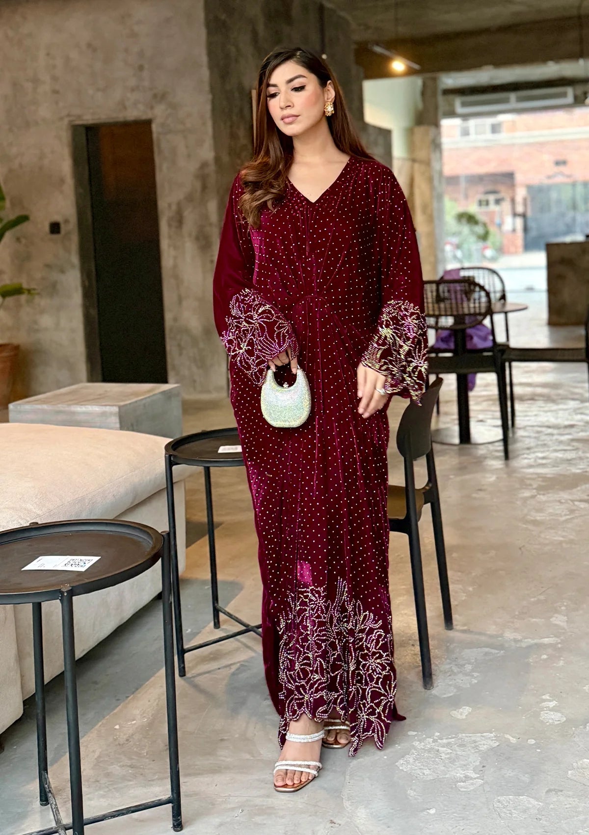 Sidra Fahad Velvet'25 SF - 293 Maroon