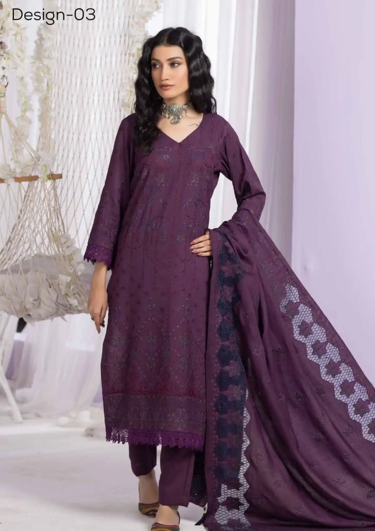 Zargul By Riaz Arts Peach Leather'24 D-03
