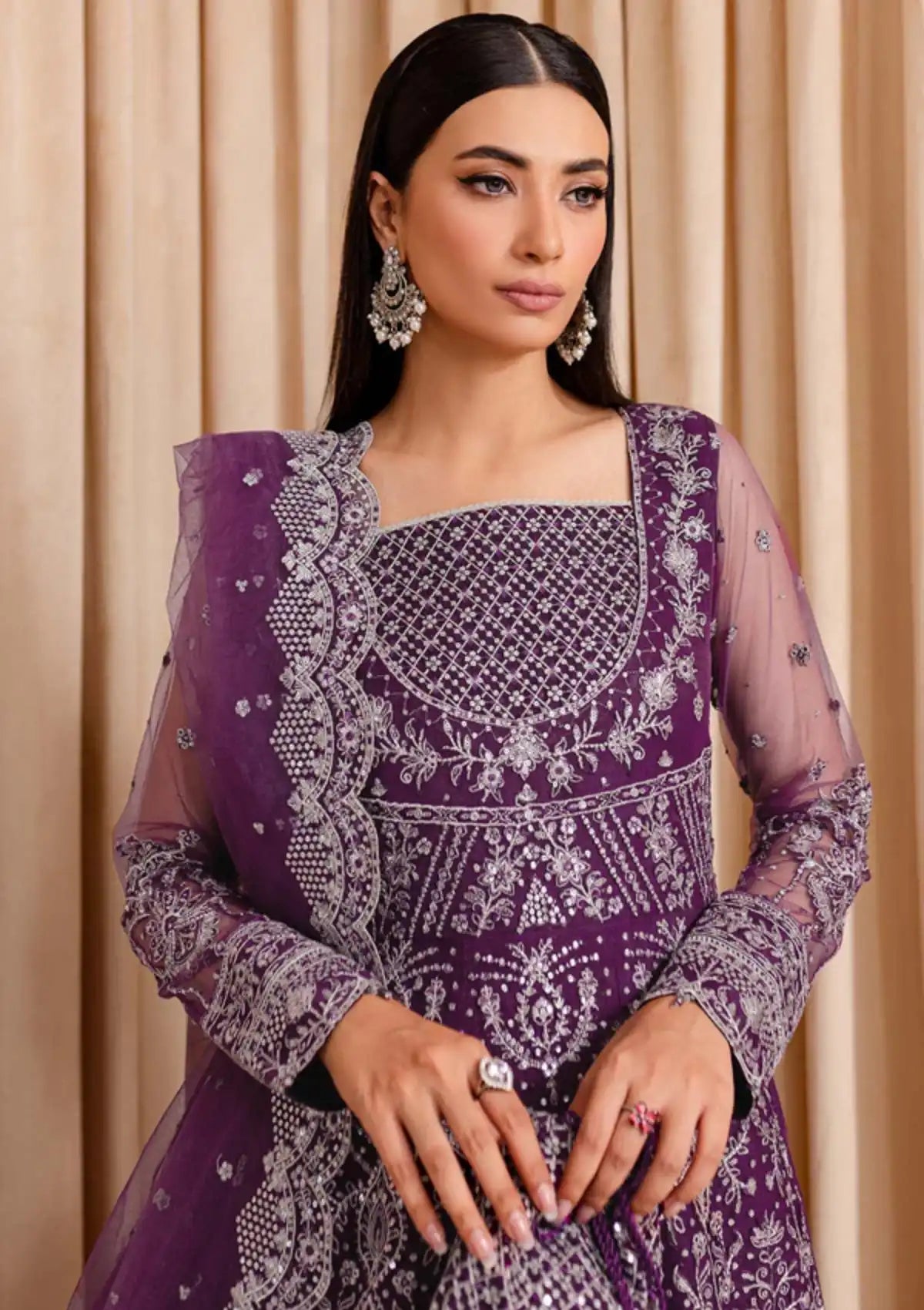 Farasha Lumiere Festive Formals'24 D-08 PLUM PASSION