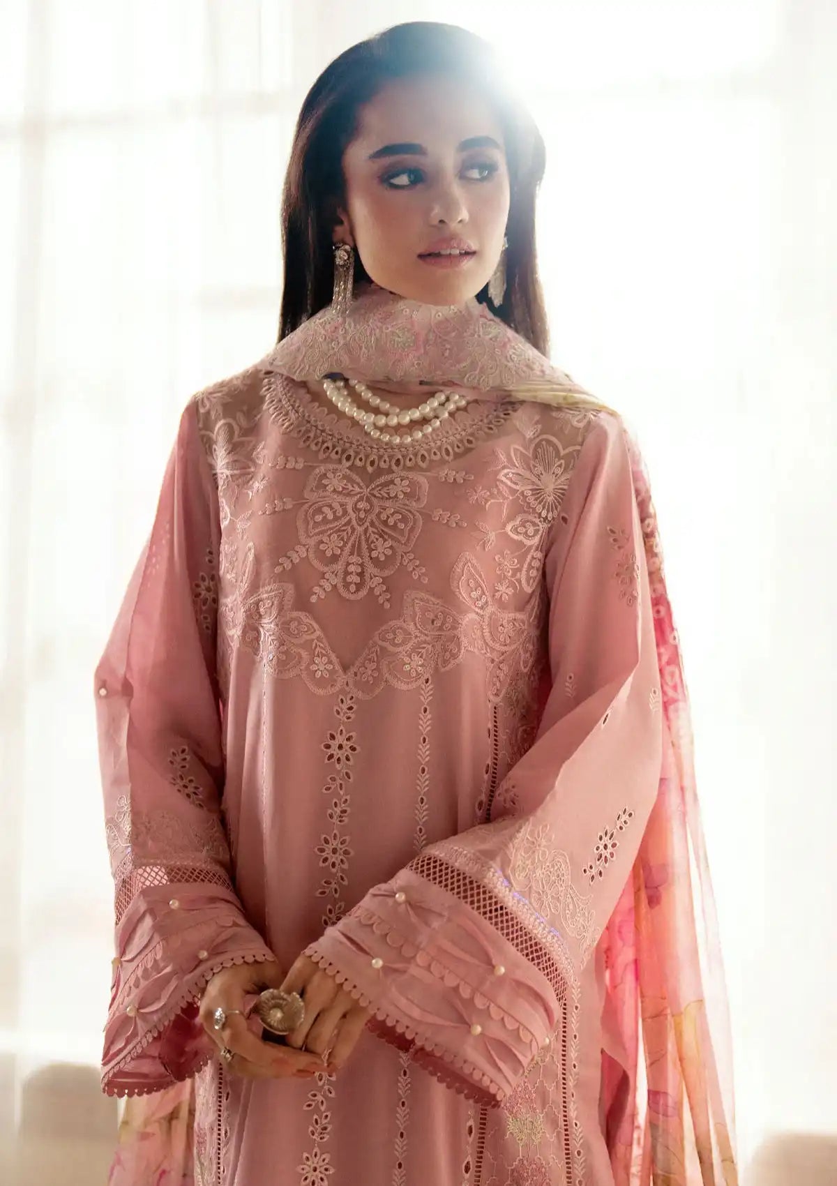 Nureh Maya Embroidered Lawn'24 NS-141 - Mohsin Saeed Fabrics