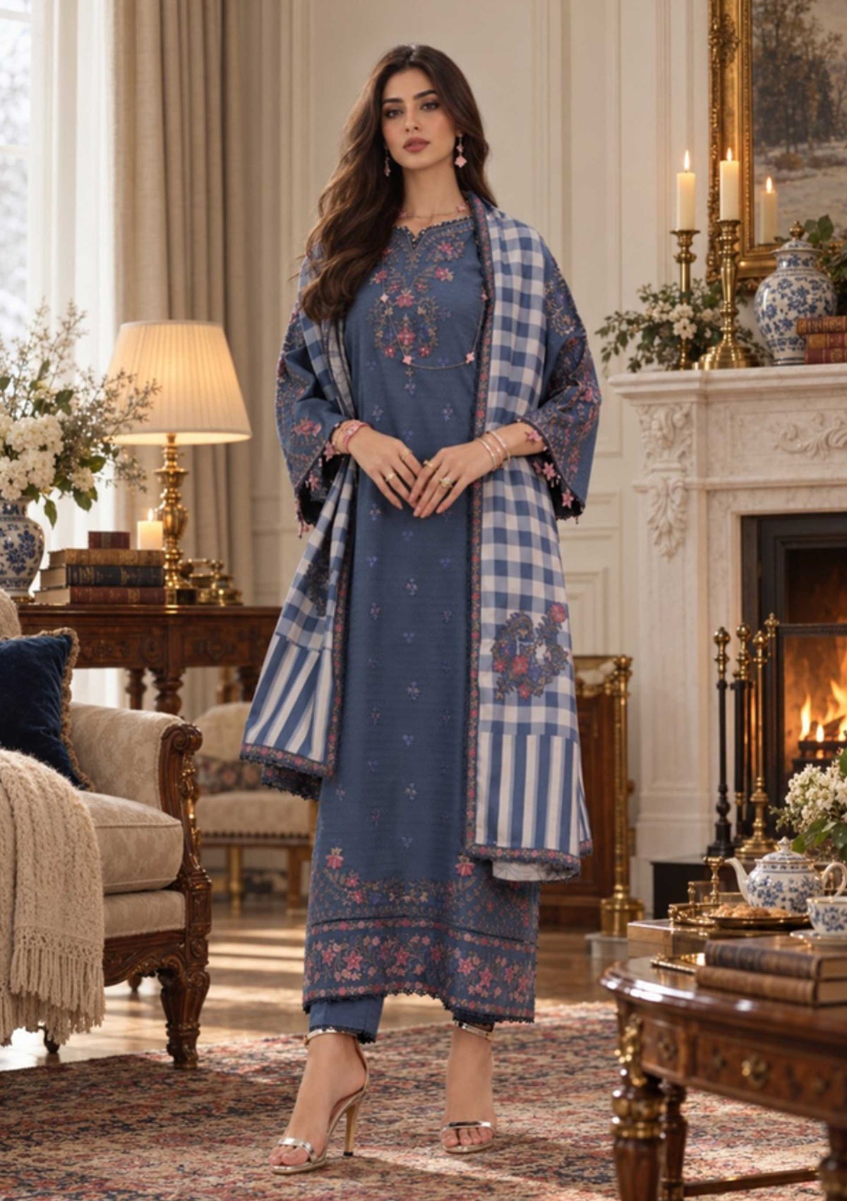 Noor By Saadia Asad Winter Pashmina Shawl '26 D-03