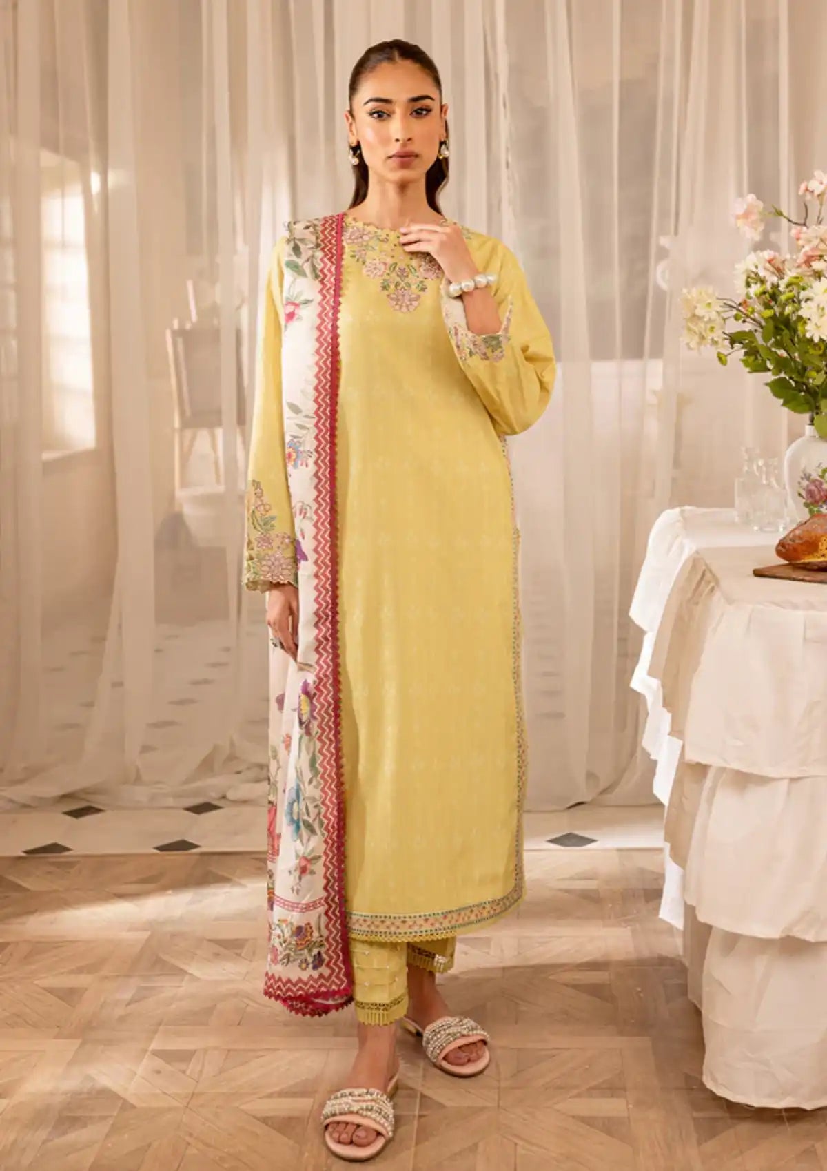 Farasha Seraya Emb Lawn'24 D-05 FERN - Mohsin Saeed Fabrics