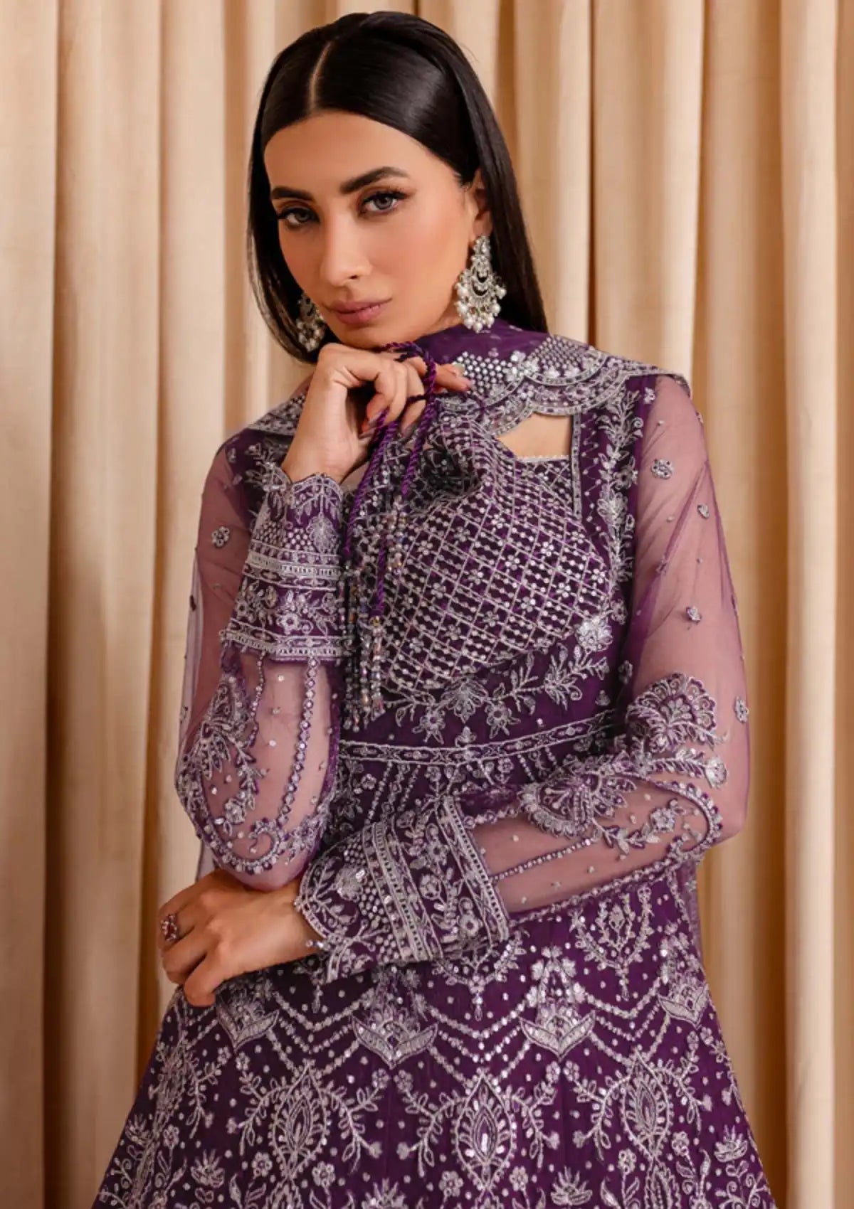 Farasha Lumiere Festive Formals'24 D-08 PLUM PASSION
