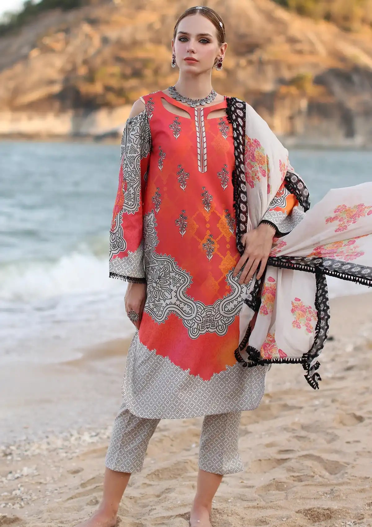 Charizma C-Print Printed Lawn'24 Vol-06 CP4-49 - Mohsin Saeed Fabrics