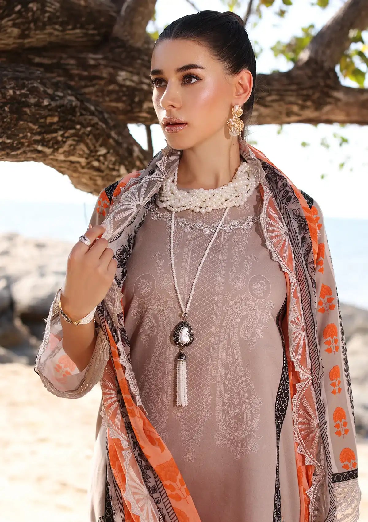 Charizma Aniq Emb Lawn'24 Vol-01 AN4-04 - Mohsin Saeed Fabrics