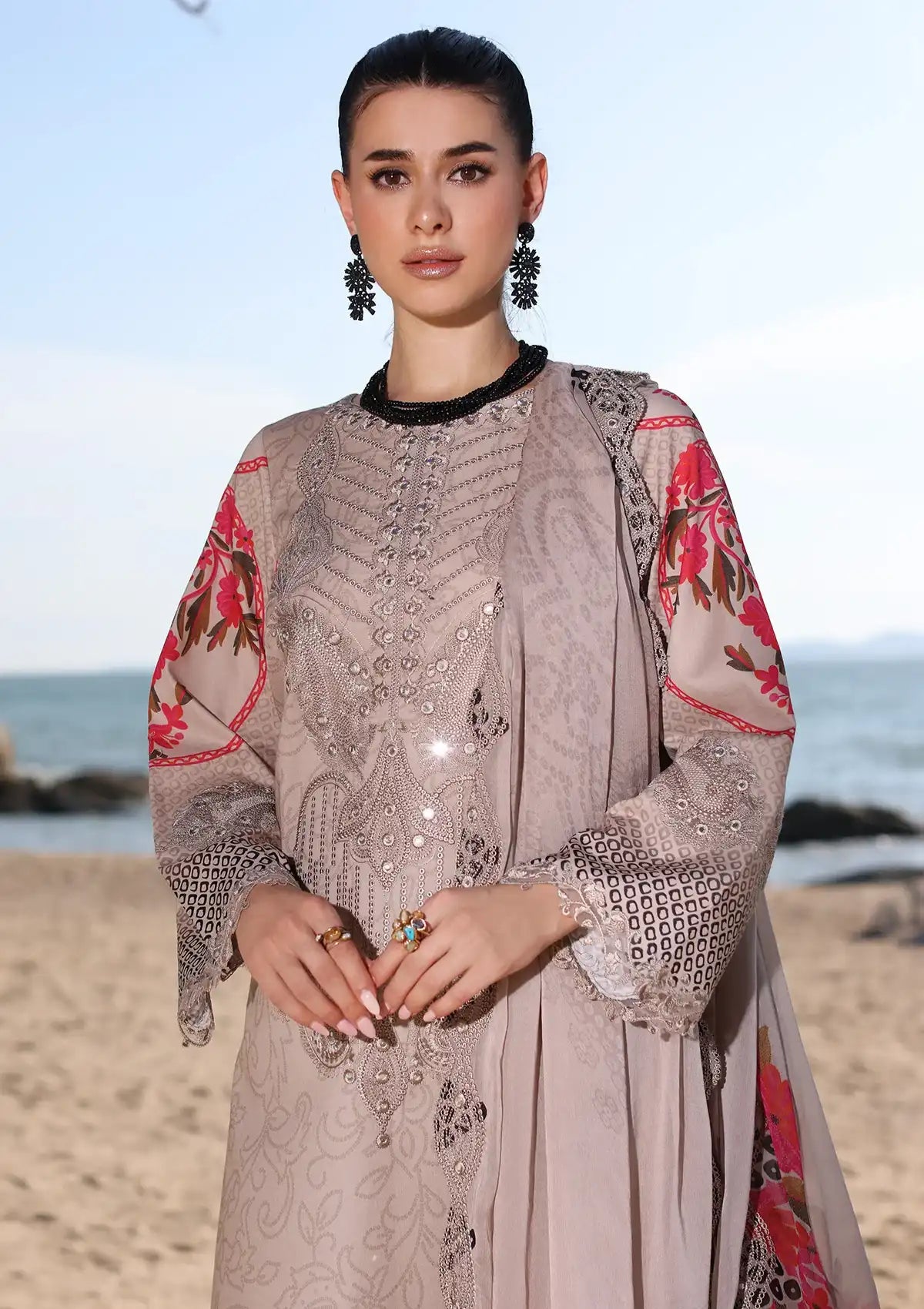 Charizma Aniq Emb Lawn'24 Vol-01 AN4-07 - Mohsin Saeed Fabrics