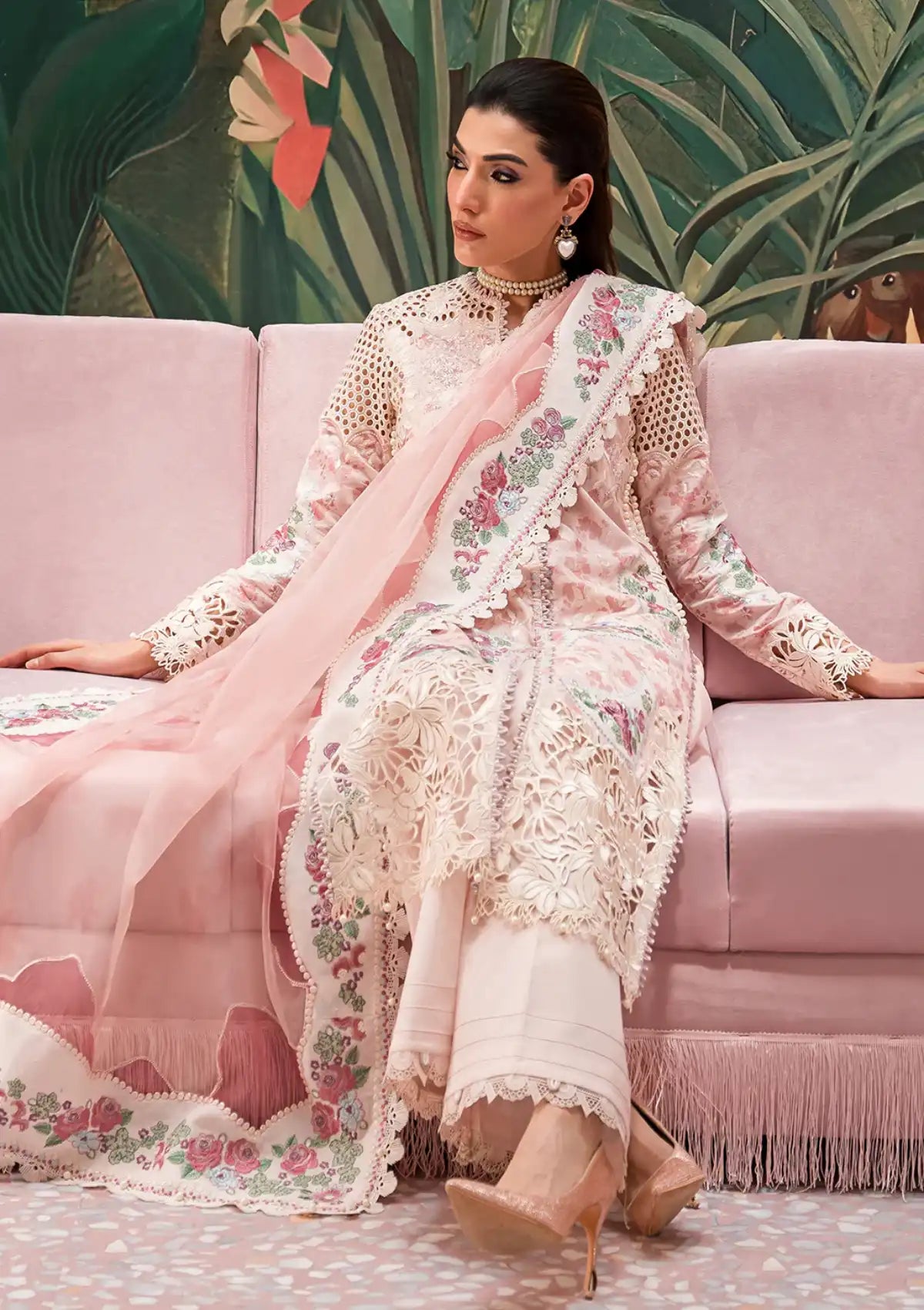 Afrozeh The Painted Garden Eid Lawn'24-04 Daisy Dream - Mohsin Saeed Fabrics