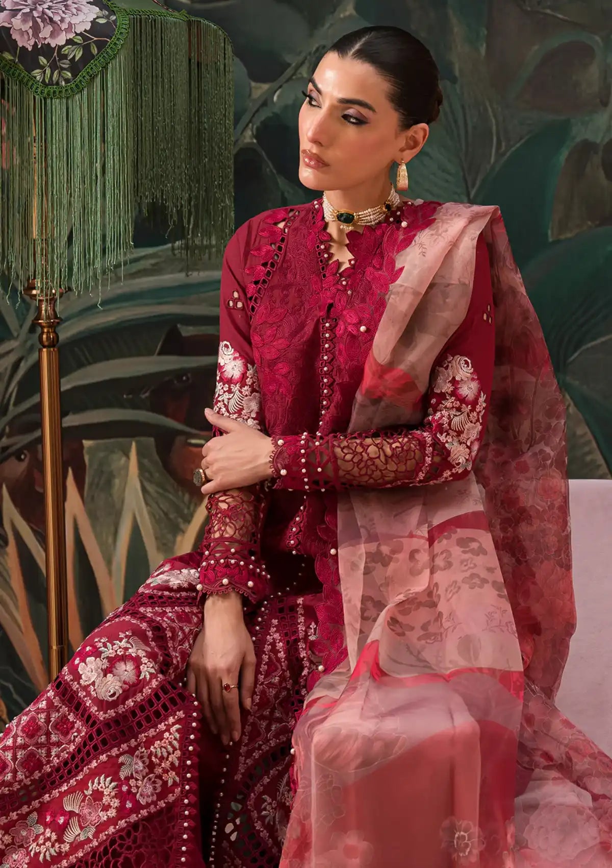 Afrozeh The Painted Garden Eid Lawn'24-06 Dahlia Dusk - Mohsin Saeed Fabrics