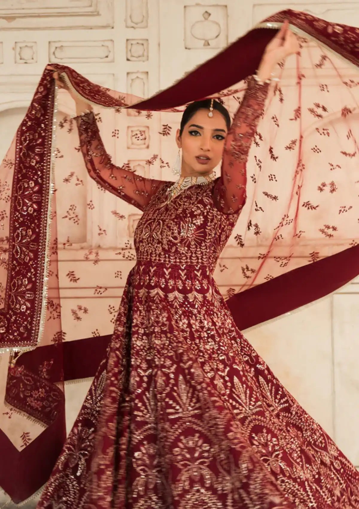 Ayzel Pehli Nazar Festive Chiffon'24 D-01 ZULEKHA - Mohsin Saeed Fabrics