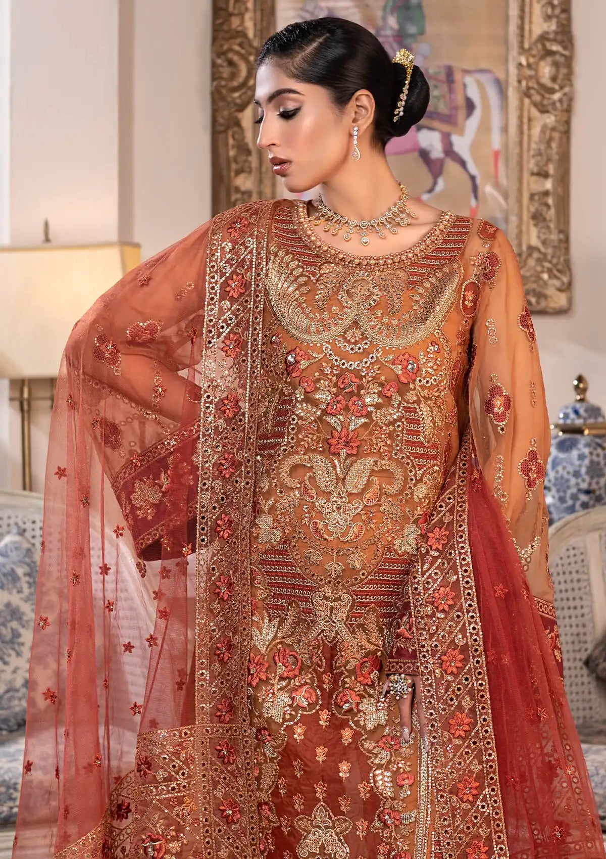 JJ Embellish By Janique'25 Vol-02 D-007 Barg Mustard