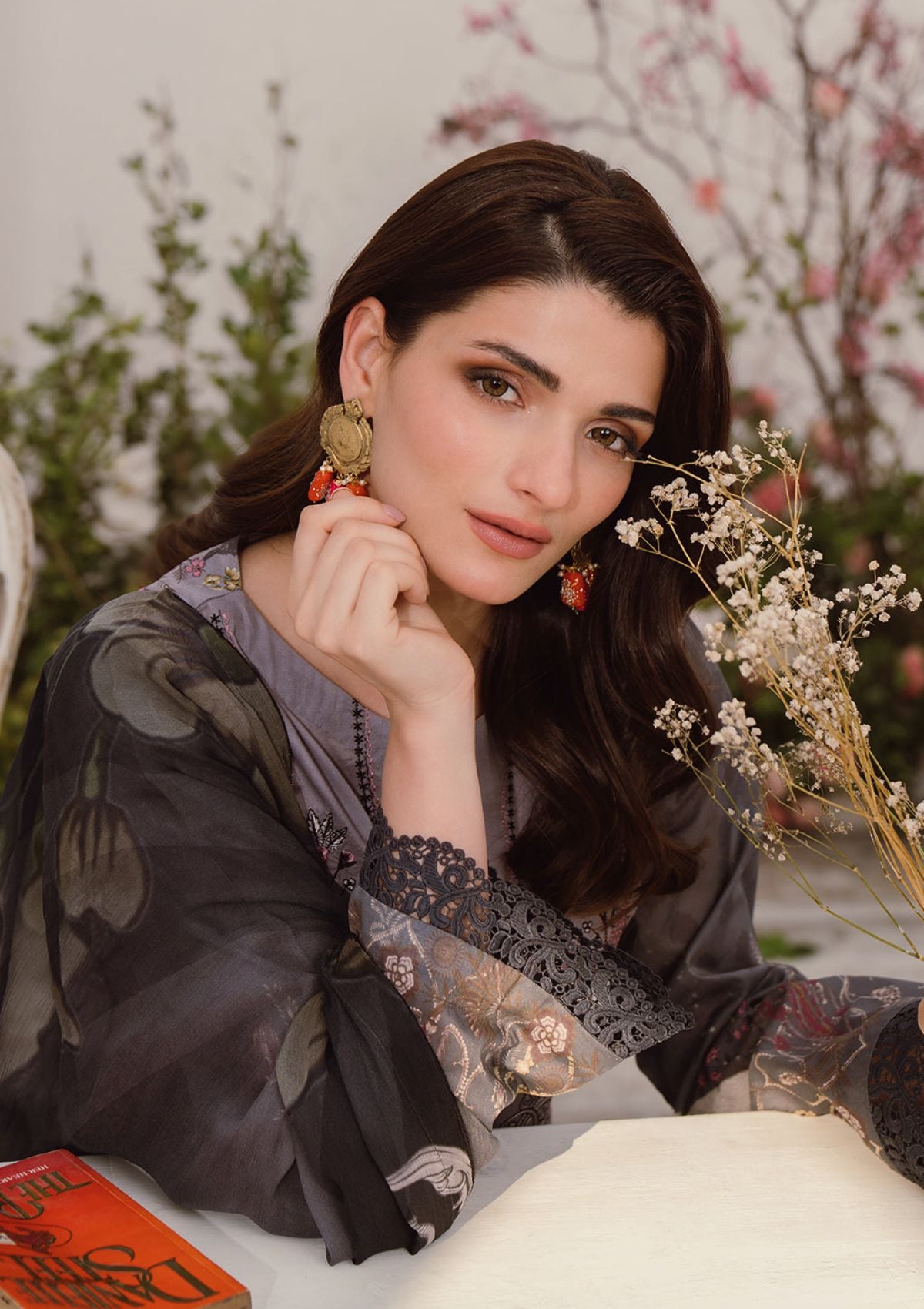 Mashaal Luxury Lawn By Ramsha'24 D-02 - Mohsin Saeed Fabrics
