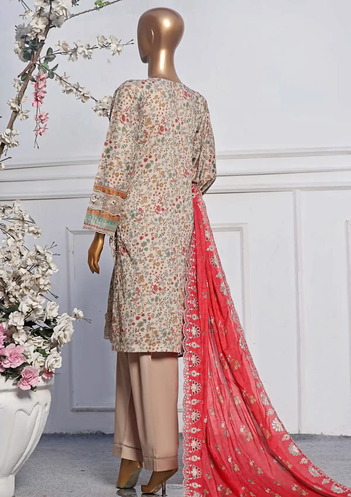 Sadabahar Cutwork Pret Lawn'24 Vol-01 D-07 - Mohsin Saeed Fabrics