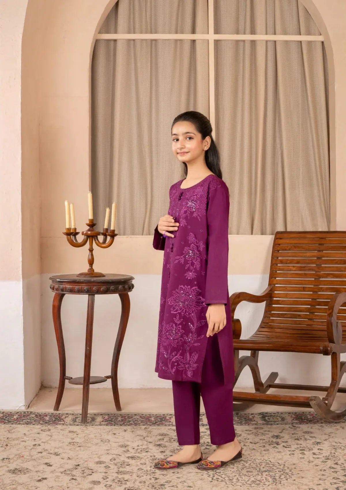 Kids Casual By Khayat Purple Heart - 2Pc