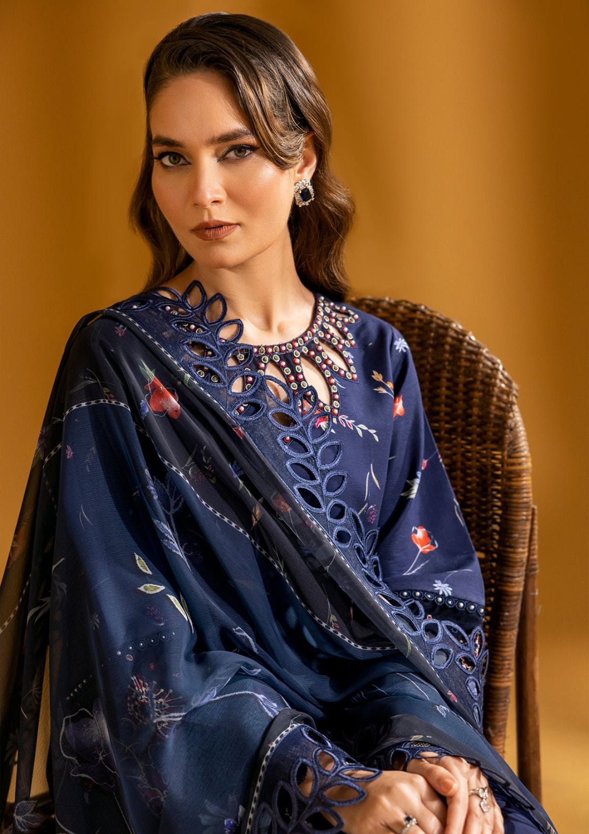 Maahi Print Emb Lawn by Alizeh'24 D-05 IRIS - Mohsin Saeed Fabrics