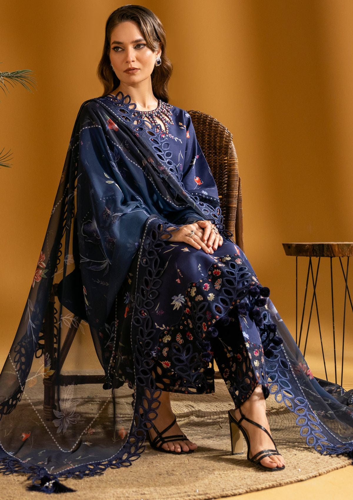Maahi Print Emb Lawn by Alizeh'24 D-05 IRIS - Mohsin Saeed Fabrics