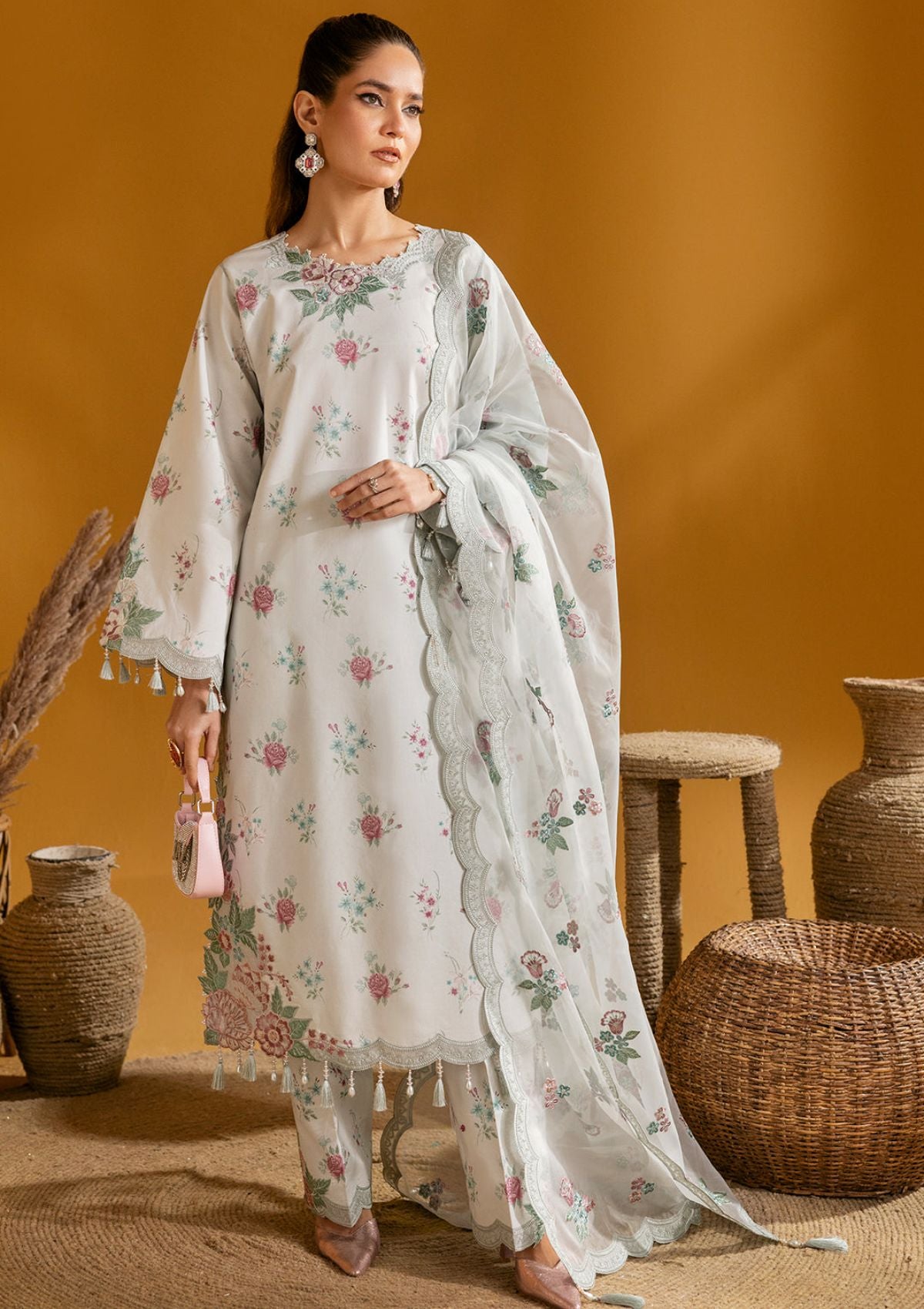 Maahi Print Emb Lawn by Alizeh'24 D-01 IVY - Mohsin Saeed Fabrics