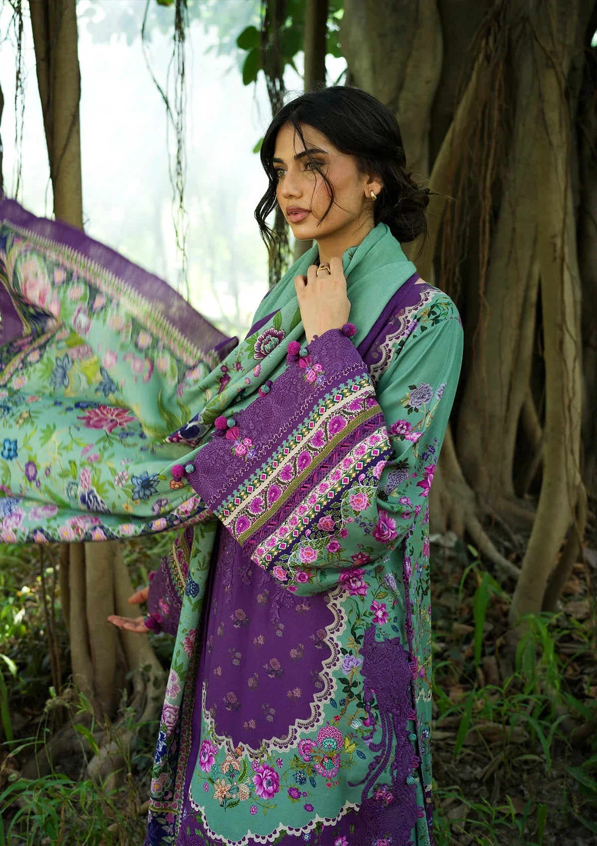 Elaf Wilderness Pashmina Shawl Edit'26 EWR-6A HEATHER