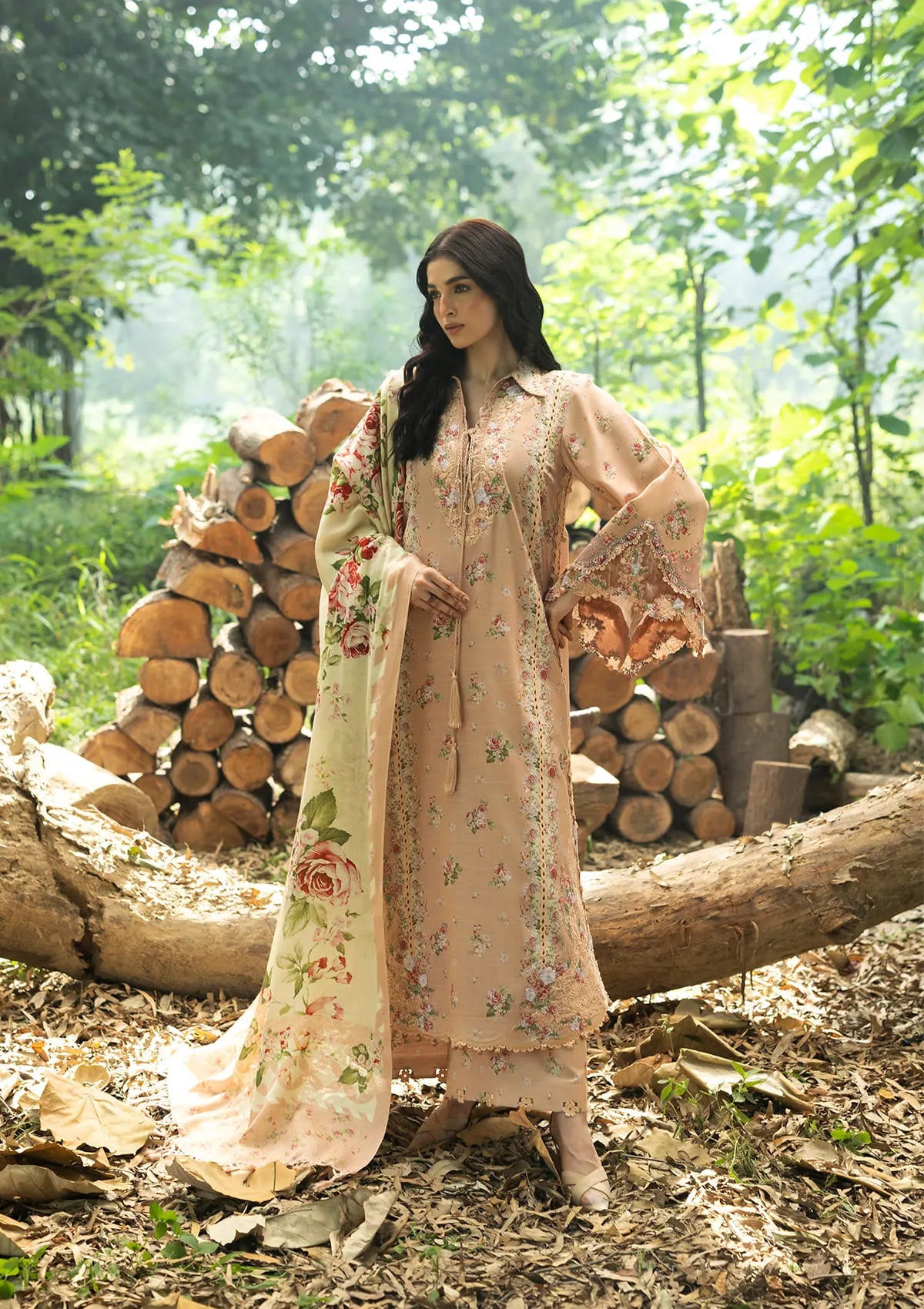 Elaf Wilderness Pashmina Shawl Edit'26 EWR-4A PRIMROSE
