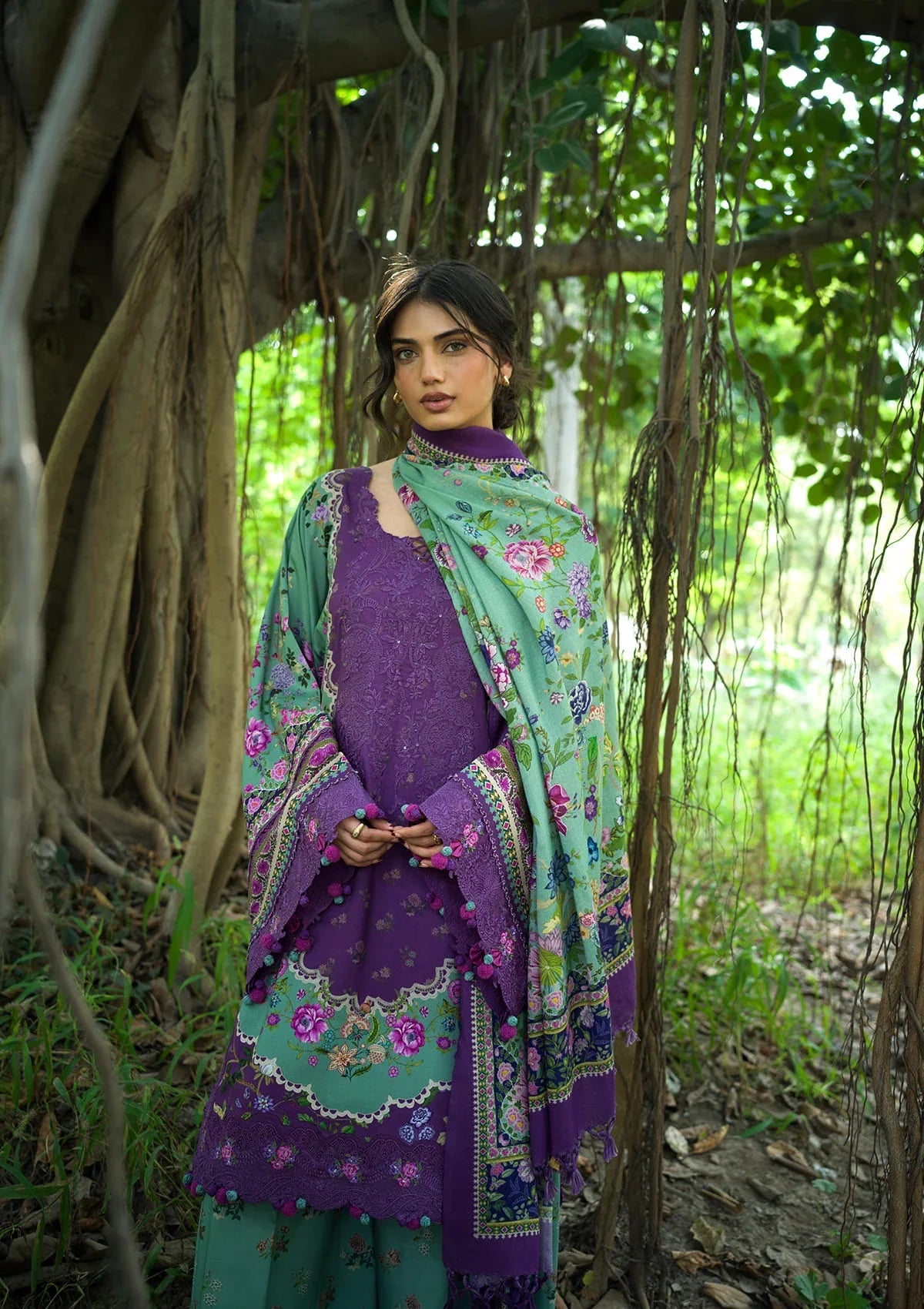 Elaf Wilderness Pashmina Shawl Edit'26 EWR-6A HEATHER