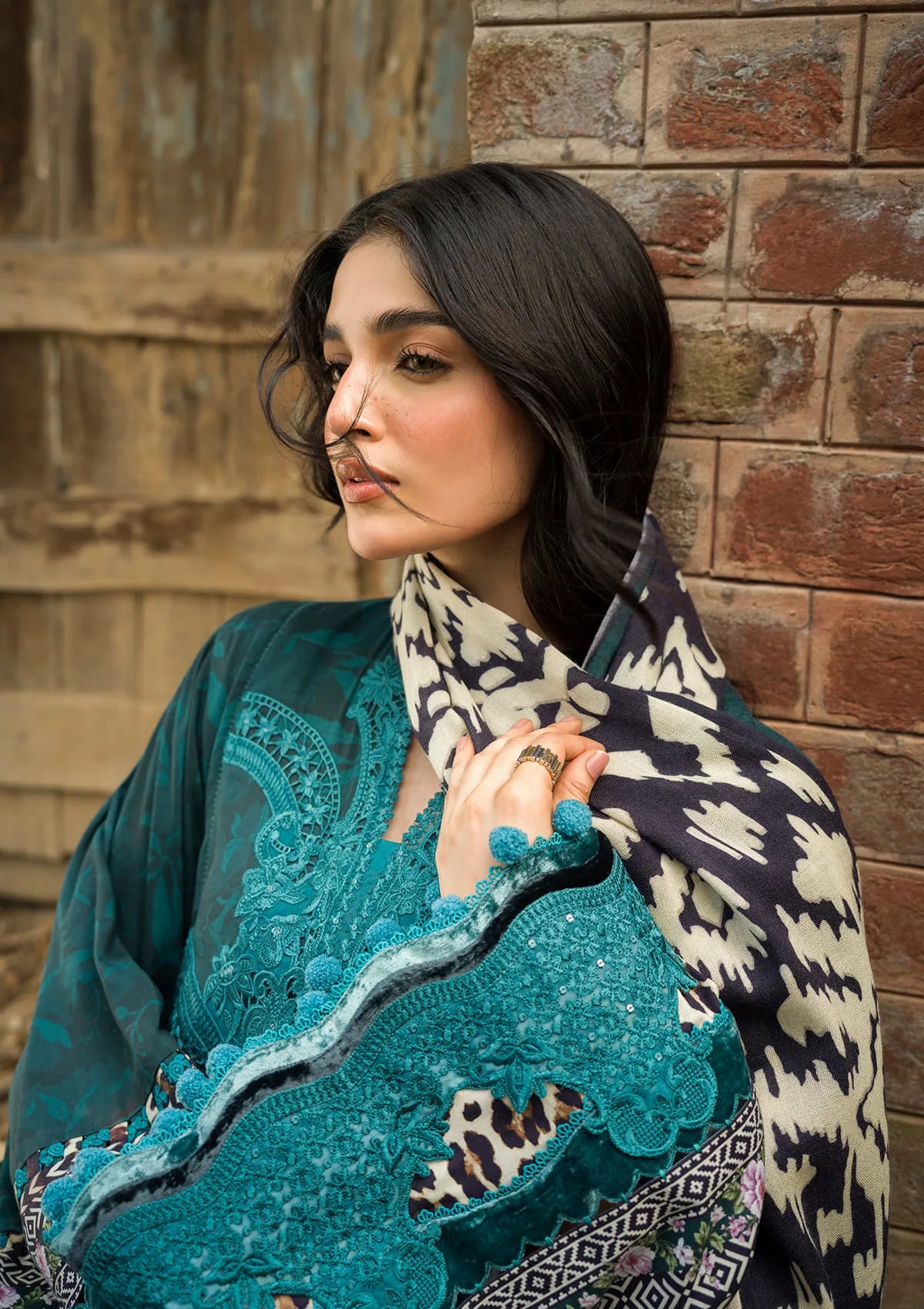 Elaf Wilderness Pashmina Shawl Edit'26 EWR-5B DUSK