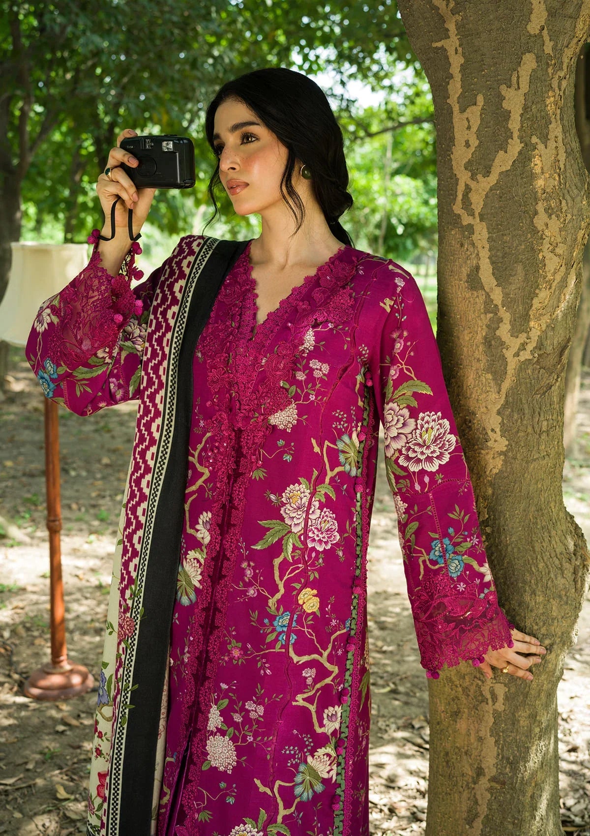 Elaf Wilderness Pashmina Shawl Edit'26 EWR-7B MULBERRY