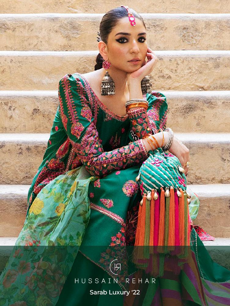 Hussain Rehar Sarab Luxury Lawn'22 V-02 - Mohsin Saeed Fabrics