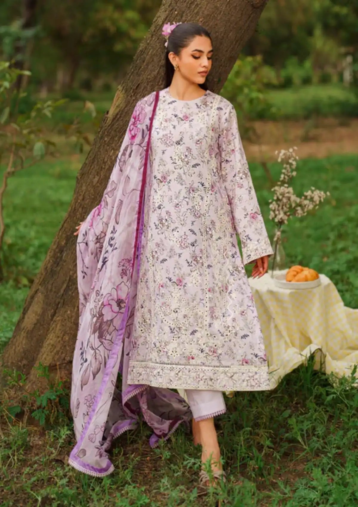 Summer Skies By Yards'24 D-06-Violet - Mohsin Saeed Fabrics