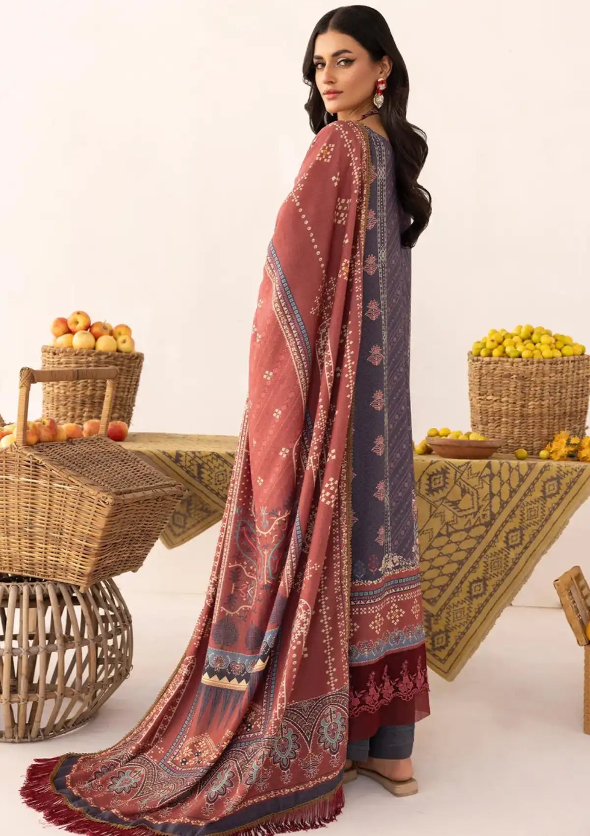 Lala Vintage Emb Karandi'23 LW-079 Nyx - Mohsin Saeed Fabrics