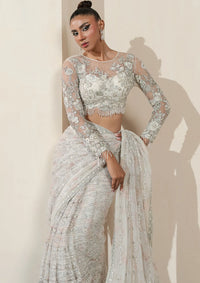 Khakaa Serie Luxuriante'25 D-07 White Orchid Saree