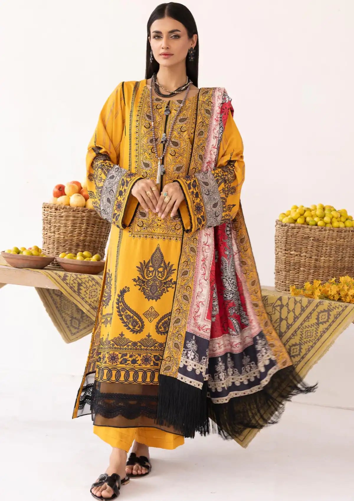 Lala Vintage Emb Karandi'23 LW-076 Celestia - Mohsin Saeed Fabrics