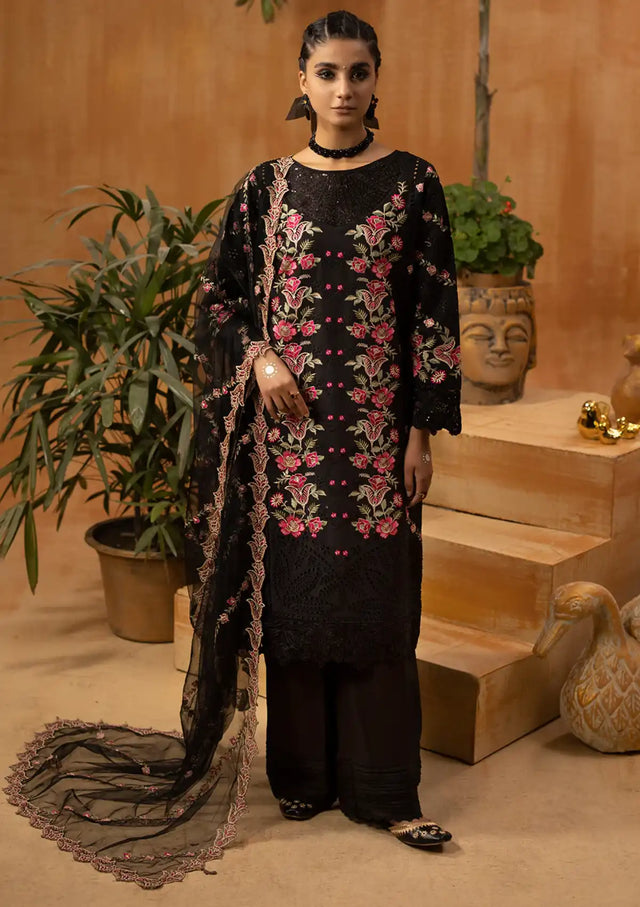 Phoolkenari By Shahjahan'24 SJ-24004 Black - Mohsin Saeed Fabrics