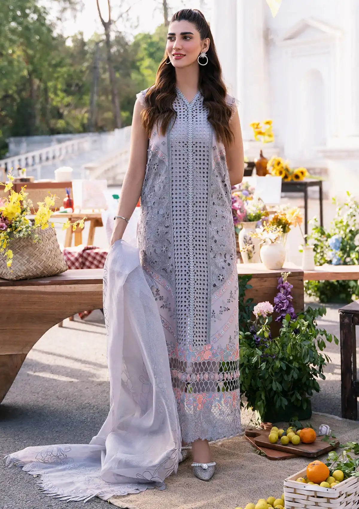 Bin Ilyas Clara Luxury Lawn'24 D-215-B - Mohsin Saeed Fabrics